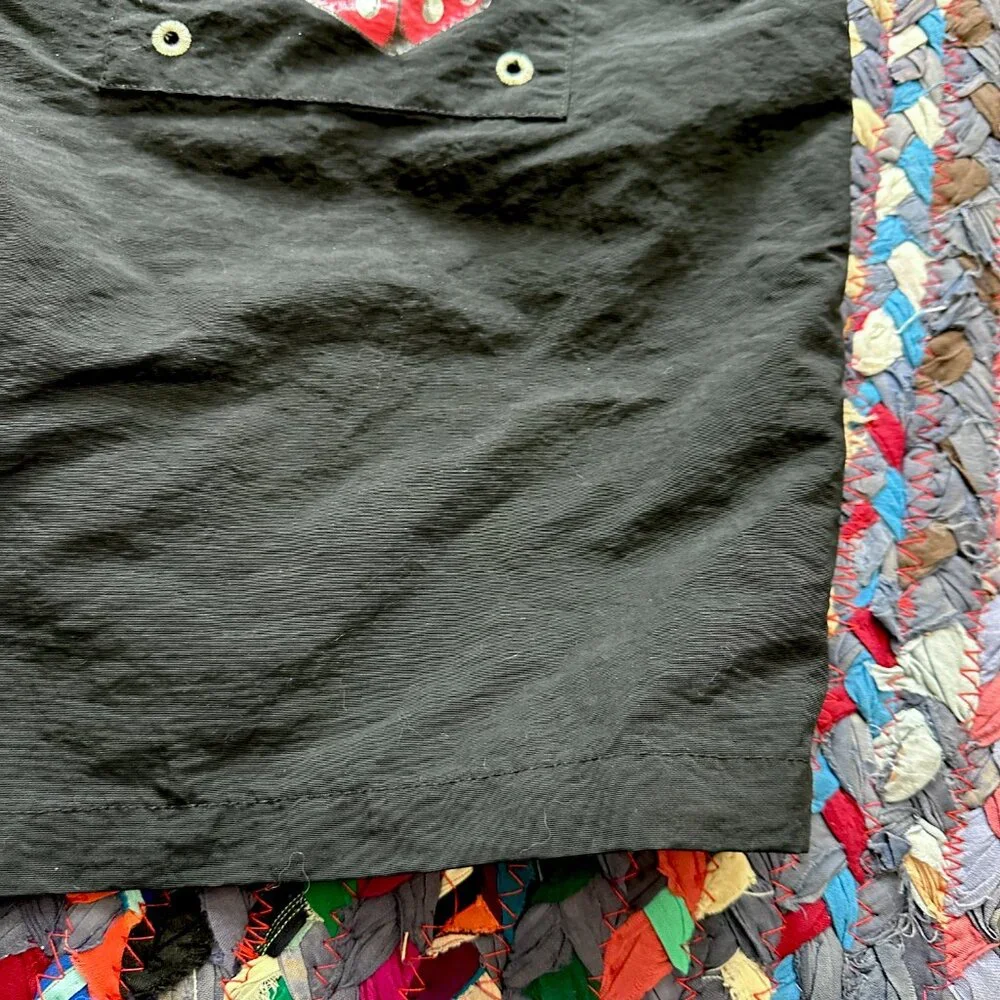 A.LAB Taffy Cherry Dice Black & Beige Two-Tone Board Shorts Men's Size Large 90s